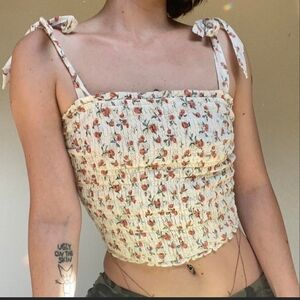 Floral Smocked Crop Top